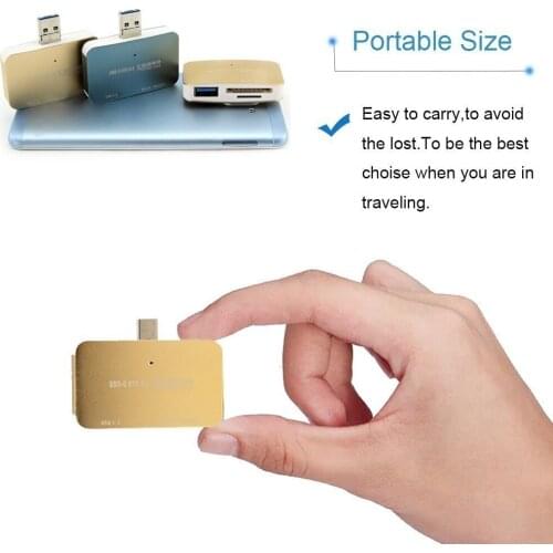 CHYI Multi Port Usb 3.0 Hub Micro Usb3.0 Hab Splitter Mini Portable PC Accessories With SD TF Card Reader Slot For Android Phone