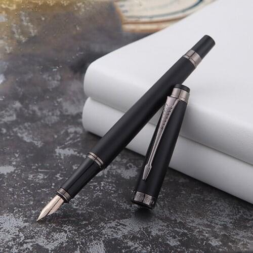 Luxury quality brand HERO H706 Fountain Pen SET BOX METAL 10K Frosted Black gun gray elegante calligraphy ink pen