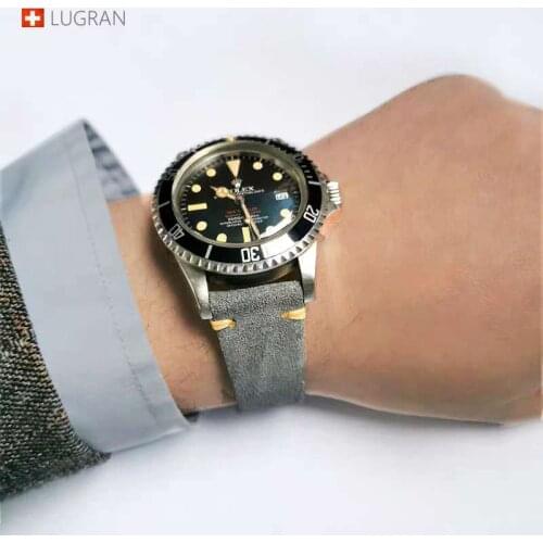 Rough surface leather strap for old or classic vintage watch high quality