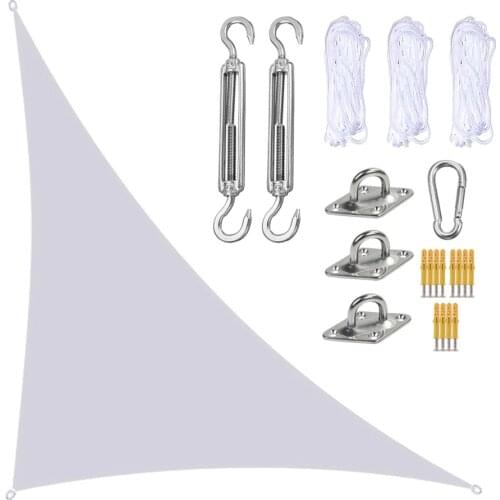 Sun Sail Shade Awning Garden Canopy Angle 4 X 4 X 5.7 M Oxford Cloth Patio Triangle With Fixing Kit And 3 Ropes Sunshade Awnings