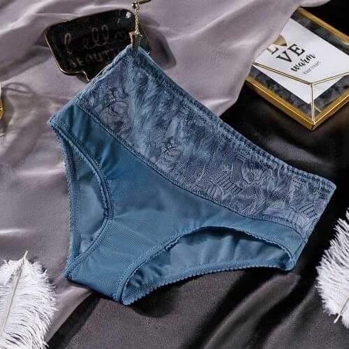 High Quality Sexy Lace Mesh Panties Women Underwear Transparent Lace Briefs Tangas Knickers Soft Breathable Mesh Panty Big Size