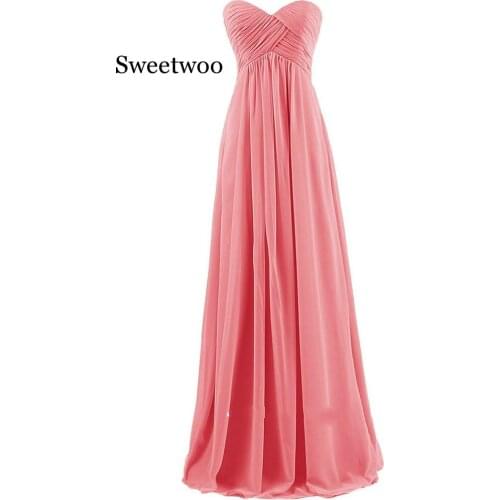Womens New Tube Top Chiffon Long Prom Party Dress 20 Color Large Size Robe de soire