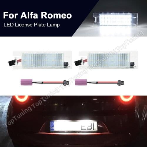 For Alfa Romeo 147 156 159 166 Giulietta GT Brera Coupe Nuovo Spider LED License Plate Lights Number Plate Lamps Canbus 1Pair