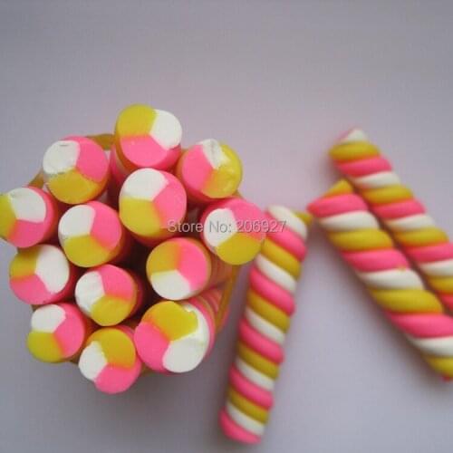 2pcs N-36 10mm Cute Big Twist Cane Fancy Nail Art Polymer Clay Cane Nail Art Decoration