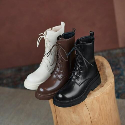 2021 Boots Women Shoes for Winter Boots Fashion Shoes Woman Casual Autumn Leather Botas Mujer Female Ankle Boots Women