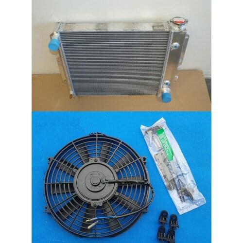 3 Core Aluminum Radiator & 16" Fan for Jeep Wrangler TJ YJ V8 Conversion Auto 1987-1995 & 1997-2002