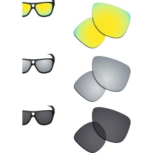 SmartVLT 3 Pairs Polarized Sunglasses Replacement Lenses for Oakley Dispatch 2-24K Gold & Silver & Solid Black