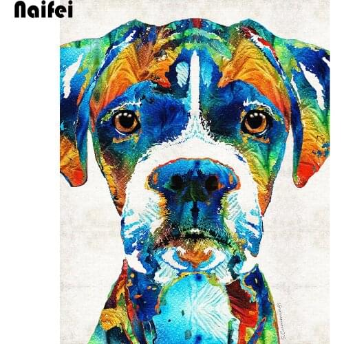 Diamond mosaic colorful Boxer Dog Art,Diamond embroidery 5d,Christmas,Diamond Painting Full Square Mosaic Colorful art decor