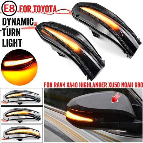 Car Dynamic Led Mirror Turn Signal Light for Toyota RAV4 Xa40 Highlander XU50 Noah Voxy Esquire 2014 2015 2016 2017 2018 Car