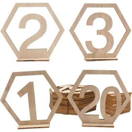 1-20 Number Wooden Signs Wedding Hexagon Table Number Table Seat Rustic Sign Numbers Engagement Numbers Wooden Wedding E2W8