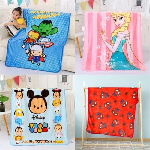 Disney Frozen Elsa Anna Newborn Children Cloud Blankets Red Iron Man Spider-Man Children Kids Throw Quilt Nursery Nap 100x140cm