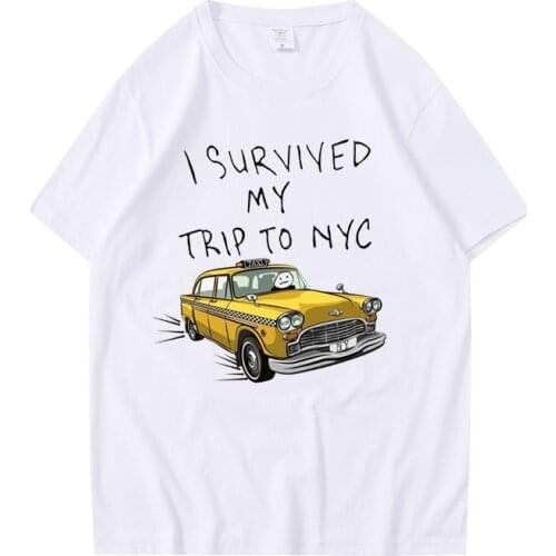 Tom Holland Same Style Tees I Survived My Trip To NYC Print Tops Casual Cotton Streetwear Men Women Unisex Fashion T Shirt