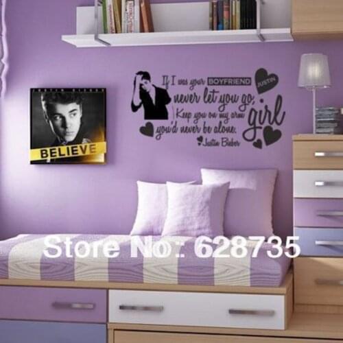 JUSTIN BIEBER BOYFRIEND CHILDREN WALL ART MURAL STICKER POSTER VINYL DECAL