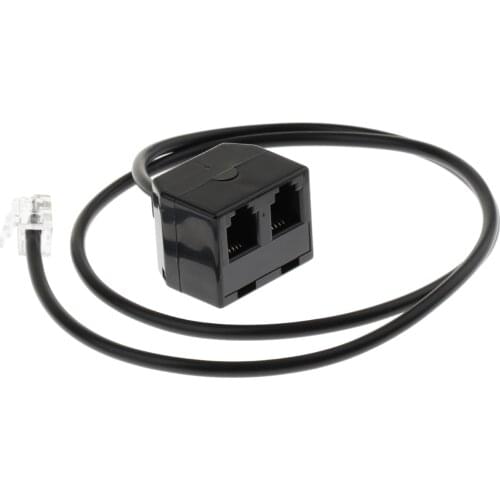 25cm/08ft Telephone RJ9 Male to 2 Female 4P4C Connector Adapter Splitter Extension Cable RJ9 Telephone Extension Cable Line