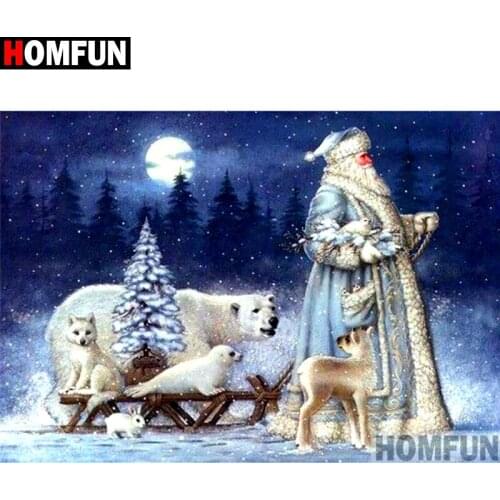 HOMFUN Full Square/Round Drill 5D DIY Diamond Painting "Santa Claus" Embroidery Cross Stitch 3D Home Decor Gift A11477