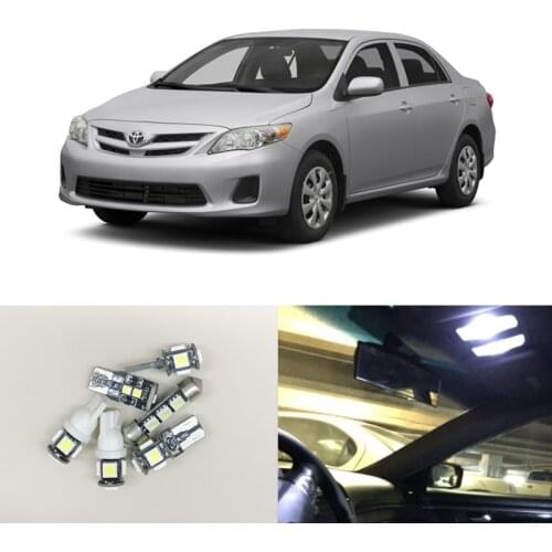6Pieces White Interior Led Package Light Bulbs Kit For Toyota Corolla 2009-2013 Map Dome Trunk/Cargo Area License Plate Lights