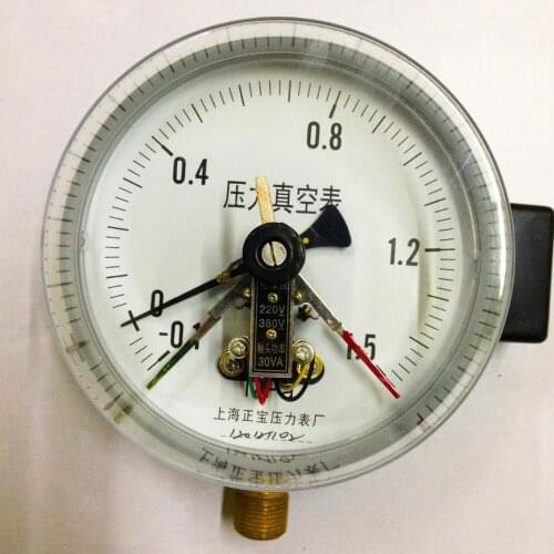 YXC-150 -0.1-1.5Mpa magnetic contact type electric contact vacuum gauge electric contact meter