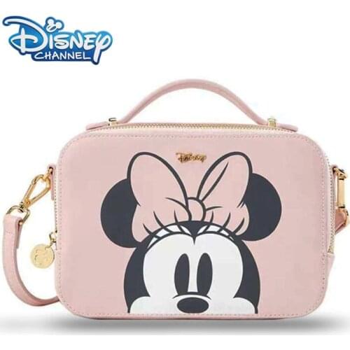 Disney Fashion Mickey Minnie Small Handbag Square Bag Mickey Mouse Lady Camera Bag Cartoon Cute PU Leather Messenger Soulder Bag