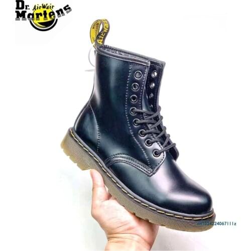 Dr.Martens Classic Men and Women 1460 Hard Genuine Leather 8 Eyes Smooth Martin Doc Ankle Boots Unisex Cool Casual Shoes 35-45