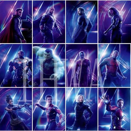 Marvel Superhero Hulk Thor Iron Man DIY Diamond Painting Avengers Cross Stitch Full Square Round Diamond Embroidery Home Decor