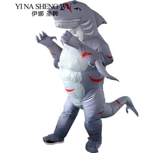 Adult Inflatable Costume Shark Halloween Carnival Fancy Party Dress Cosplay Costumes For Women Men Animal Cosplay Jumpsuit
