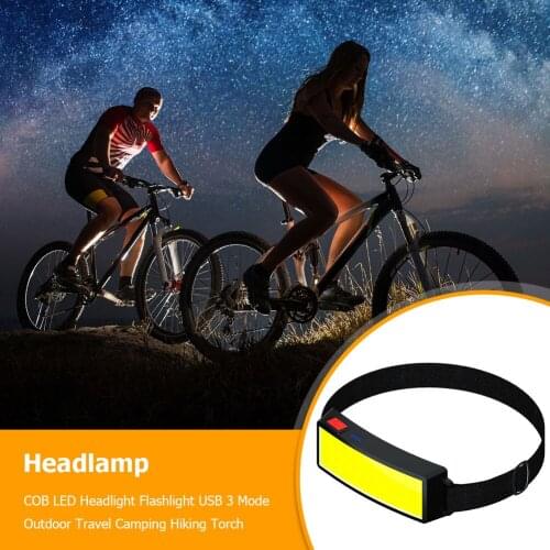 Headlamp Portable Mini COB LED Headlight With Built-in Battery Flashlight USB Rechargeable Head lamp torch Include USB Cable