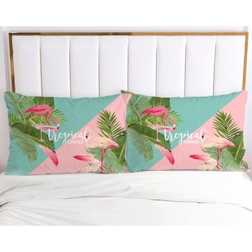 3D HD 1pc Pillow cover 50x75 50x70 50x80 Pillow case Bedding Pillowcase Pillowcover decorative for home nordic flamingos