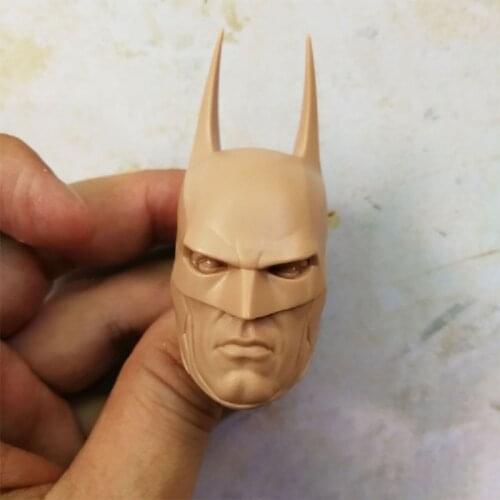Unpainted 1/6 Bat Hero Head Sculpt PVC Ben Affleck Head Carving Model Fit 12'' Male Soldier Action Figure Body