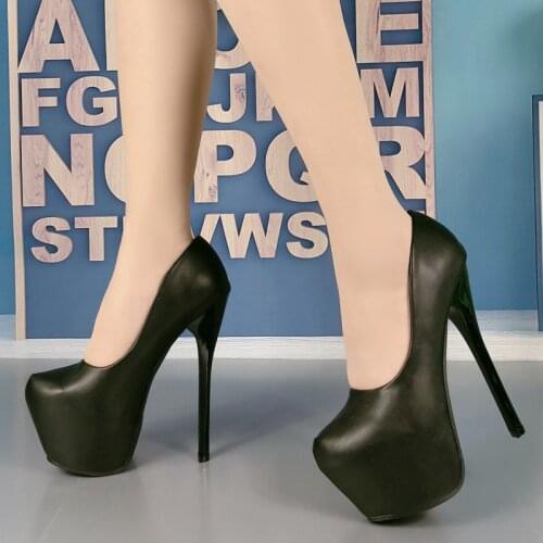 Women 2020 New Super High Heel Shallow Mouth Sing Shoes Fashion Sexy Platform Patent Leather Pure Color High Heel Shoes