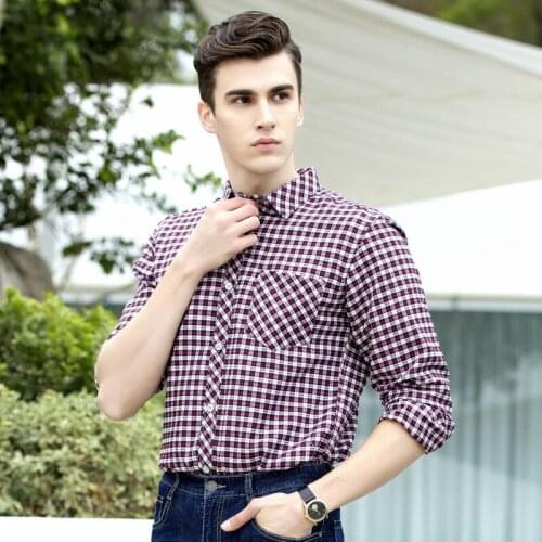 MRMT 2021 Brand New Mens Long Sleeved Shirt for Male Leisure Classic Striped Tops Shirt