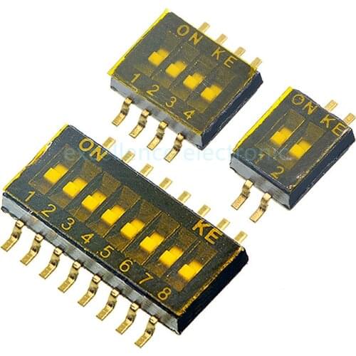 5Pcs 1.27mm Pitch Dip Switch SMD SMT Slide Type Switch 1/2/3/4/5/6/8 Position