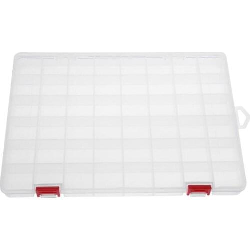 48-Compartment Transparent PP Plastic Fishing Lure Storage Box Container