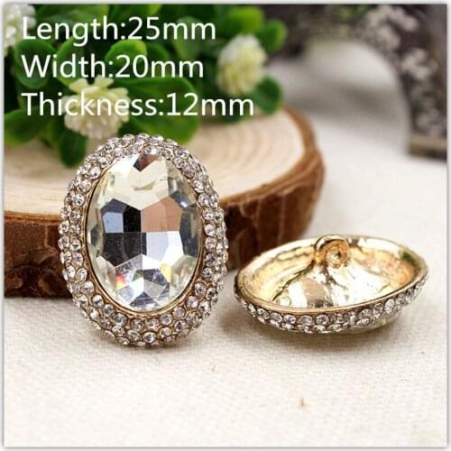 1551013,1 pcs,25mm*20mm*12mm Rhinestone Button oval acrylic buttons,flower patterns buttons, garment accessories DIY materials