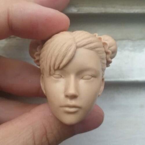 Blank Hot 1/6 Scale Chun-Li チュン・リー Head Sculpt Unpainted Fit 12" Figure