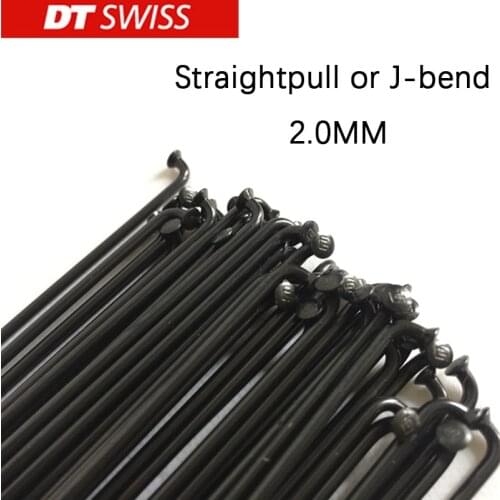 Mountain Bicycle Radios Dt Swiss Champion, Diameter of 2.0mm, Black Color, J-Bend, Straightpull DT