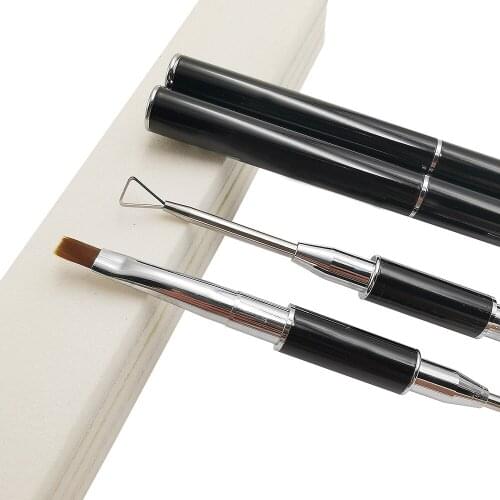 Nail brush Double-head phototherapy nail brush and scraper tool 1Pcs suitable for professional salon or home gel nail brush