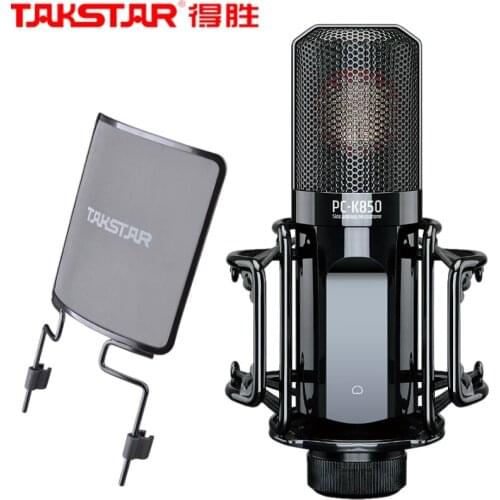 Takstar PC-K850 recording microphone 34mm large gold plated diaphragm capsule use for live broadcast instruments recording