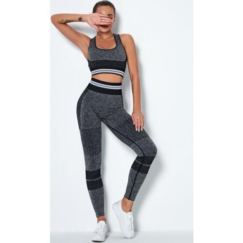 Knitted Seamless Yoga Set Hollow Hip-lifting Sport Set Hot-selling Sports Wear For Women Gym Outdoor Fashion Women Sportsuits