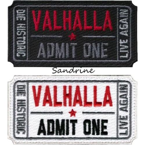 Ticket to Valhalla Military Tactical Vikings Mad Max Patches Army Embroidered Badges Fabric Armband Stickers HOOK/LOOP