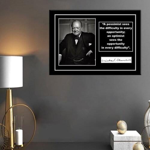 WINSTON CHURCHILL SIGNED / AUTOGRAPHED PRINT paintings canvas Prints Wall Art For Living Room Bedroom Decor