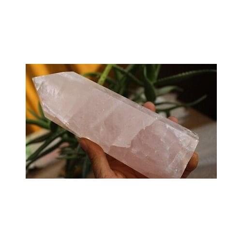 Xd j00828 NATURAL ROSE QUARTZ CRYSTAL WAND POINT