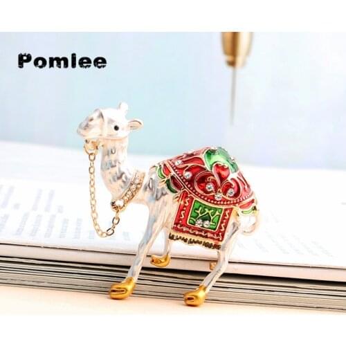 Pomlee Enamel Colorful Camel Brooch Animal Pin Gold New Design Jewelry Winter Coat Accessories Insect Good Gift High Quality