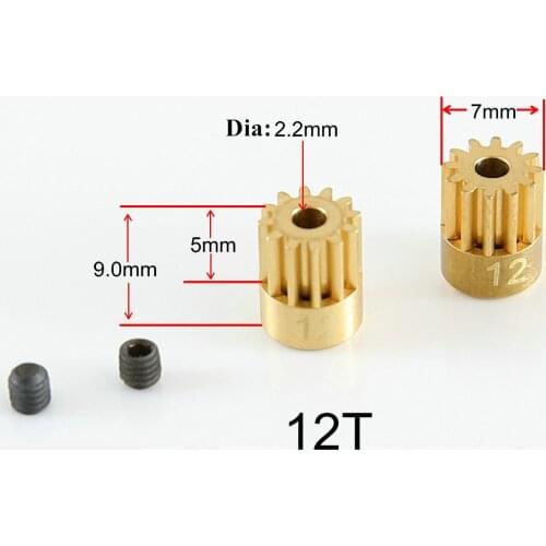 CNC Steel 12T Teeth Engine Pinion Gear for Motor Gears (2pcs/set)