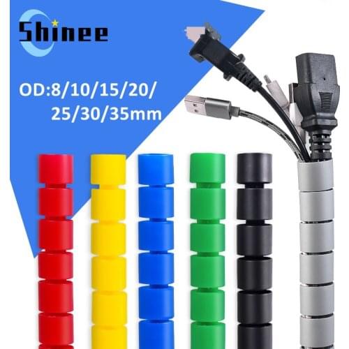 1/1.5/3/5/10 Meter 8/10/15/20/25/30/35mm Line Organizer Pipe Protection Spiral Wrap Winding Cable Wire Protector Cover Tube