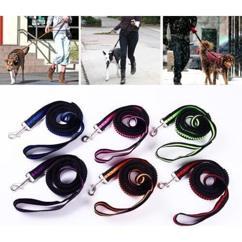 1.2m Elastic Pet Leashes Rope Outdoor Retractable Training Dog Leash Belt Lead Anti-Rush Stretch Traction Rope Pet Cat Supplies