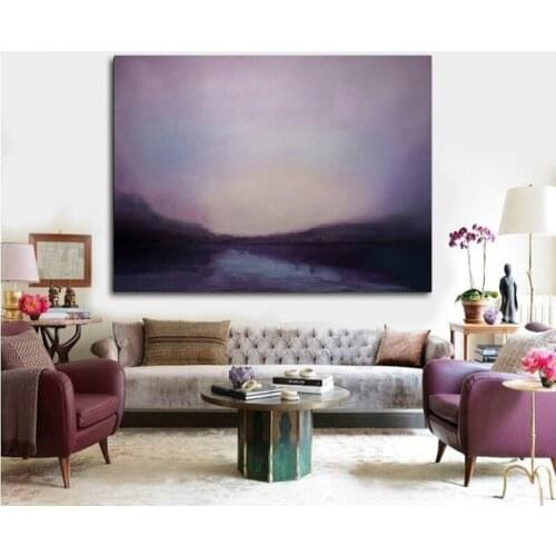 100% Handmade Abstract Night Sky oil painting Purple High Quality Modern Large Size Canvas for Home Living Room Decoration