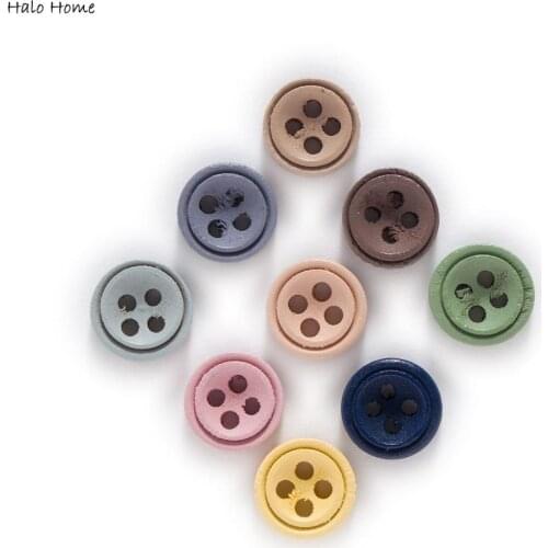 100pcs Round Wood Buttons For Handwork Sewing Scrapbooking Clothing Crafts Accessories Gift Card DIY Handmade 9mm