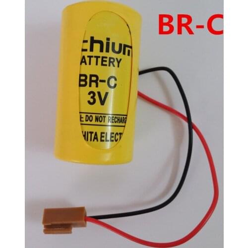 2PCS Brand New BR-C Battery with plug 3V 2200mah PLC FANUC Lithium Batteries bateria free drop shipping
