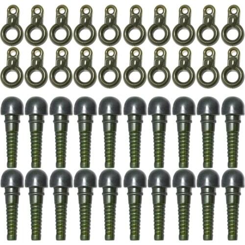 20 Pairs Carp Fishing Safety Sleeves Run Rings Safety Terminal Clips Fishing Tackle Terminal Rigs Fishing Gear Accessory