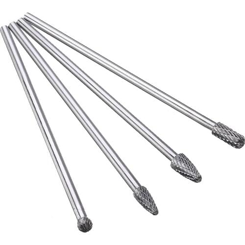 4Pcs 150-160mm Long Reach Rotary Burr Milling Cutters Tungsten Carbide Bit Tools Wood Rotary Milling Rotary File Cutter